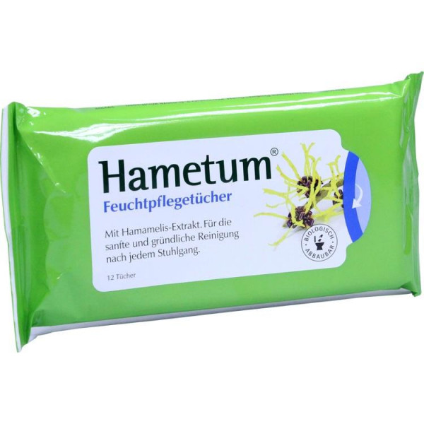 Hametum Feuchtpflegetücher mit Hamamelis 12 Stück (PZN 12646078)