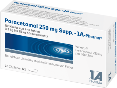 Paracetamol 250 mg 1A Pharma (PZN 04478187)