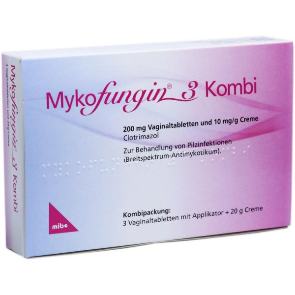 Mykofungin 3 Kombi 200mg Vaginaltabl.+10mg/g (PZN 13832268)