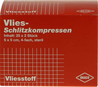 Schlitzkompressen Vlies 5x5cm 4fach Steril (PZN 00749034)