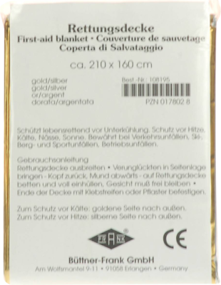 Rettungsdecke Kfz Gold/silber 160x210 Cm (PZN 00178028)