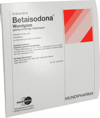Betaisodona Wundgaze (gaze) 10x10 Cm (PZN 02754594)
