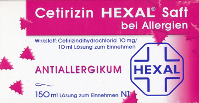 Cetirizin Hexal Saft bei Allergien (PZN 01830123)