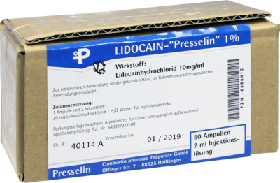 Lidocain Presselin 1% Inj.-lsg. (PZN 06686412)