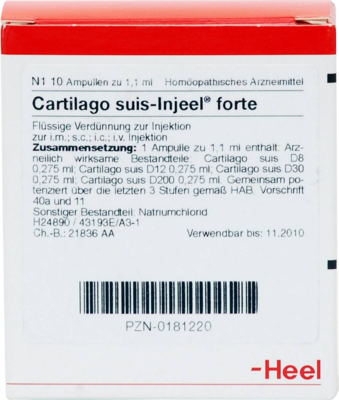Cartilago Suis Injeele Forte 1,1 Ml (PZN 00181220)