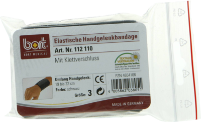 Bort Handgelenkbandage Gr.3 Schwarz M.klettvers. (PZN 04654106)