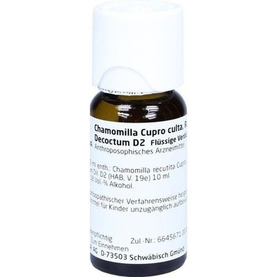 Chamomilla Cupro Culta Radix D 2 (1%) Dil. (PZN 01613851)