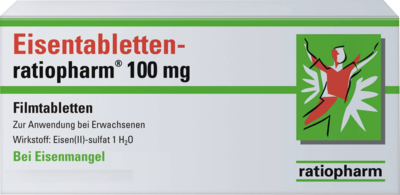 Eisentabletten Ratiopharm 100mg (PZN 06958537)