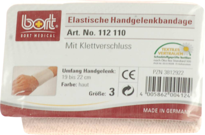 Bort Handgelenkbandage Gr.3 Haut M.klettvers. (PZN 03812922)