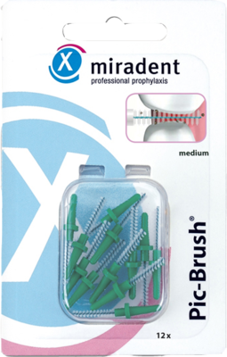 Miradent Pic-brush Ersatzbuersten Medium Gruen (PZN 00842087)