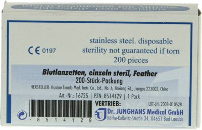Blutlanzetten Einzeln Steril Feather (PZN 08514129)