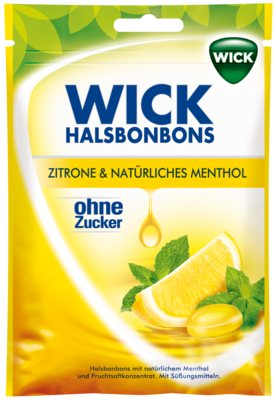Wick Zitrone &amp; Natuerliches Menthol Bonb. O.zucker (PZN 00015875)