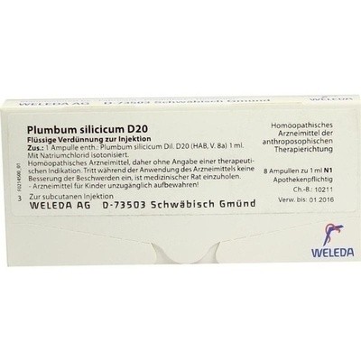 Plumbum Silicicum D20, 8X1 ml (PZN 01625245)