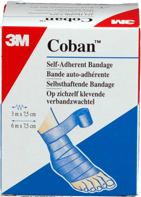 Coban Blau Binde 7,5cmx3m Ungedehnt (PZN 08516772)
