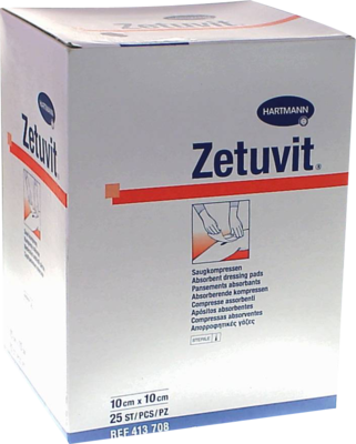 Zetuvit Saugkompresse steril 10x10 cm (PZN 02724334)