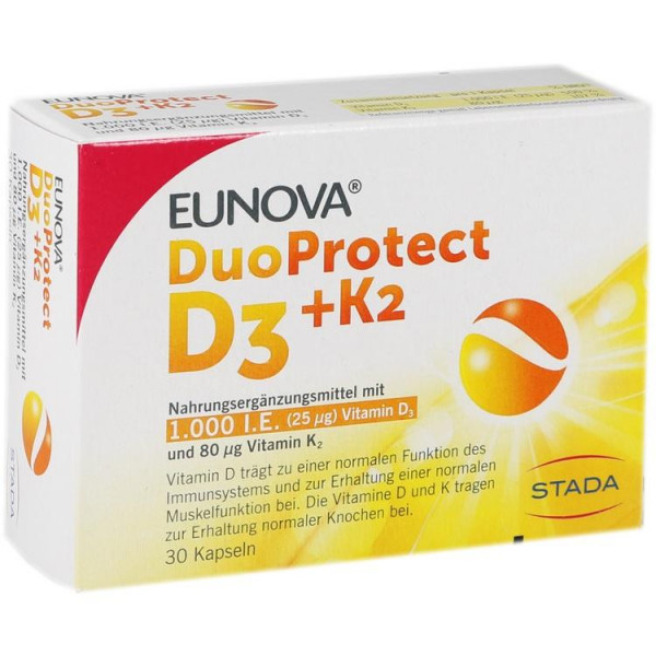 Eunova DuoProtect D3+K2 1000IE/80UG (PZN 13360622)