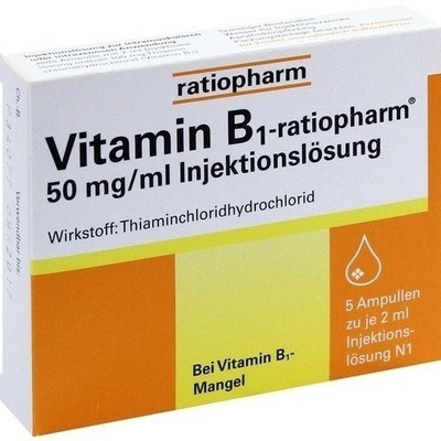 Vitamin B 1 Ratiopharm 50mg/ml Inj.lsg. Amp. (PZN 04908021)