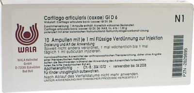 Cartilago Artic. Coxae Gl D 6 Ampullen, 10X1 ml (PZN 02829895)