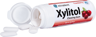 Miradent Xylitol Chewing Gum Cranberry (PZN 00453753)